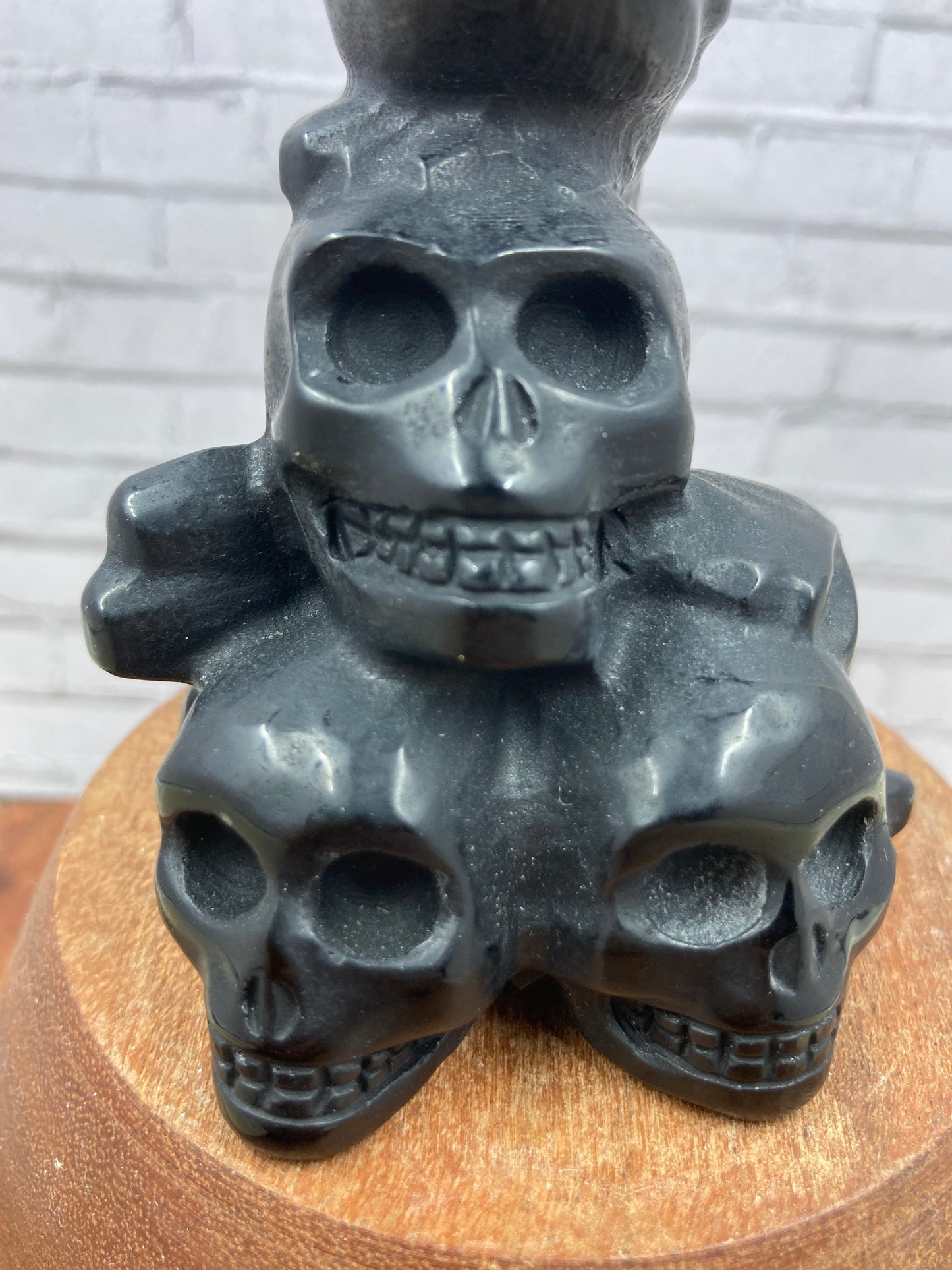 Black Obsidian Skulls with Crow