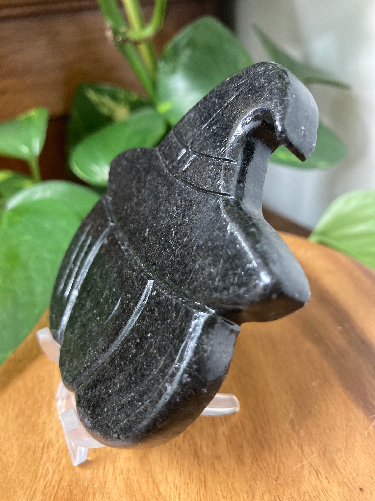 Black Obsidian Witch Hat with Pumpkin