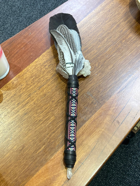 Guinea Fowl Smudging Fan