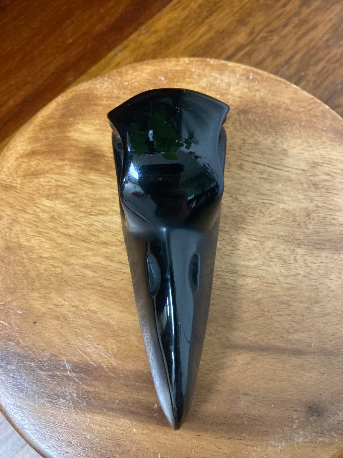 Black Obsidian Crow Skull