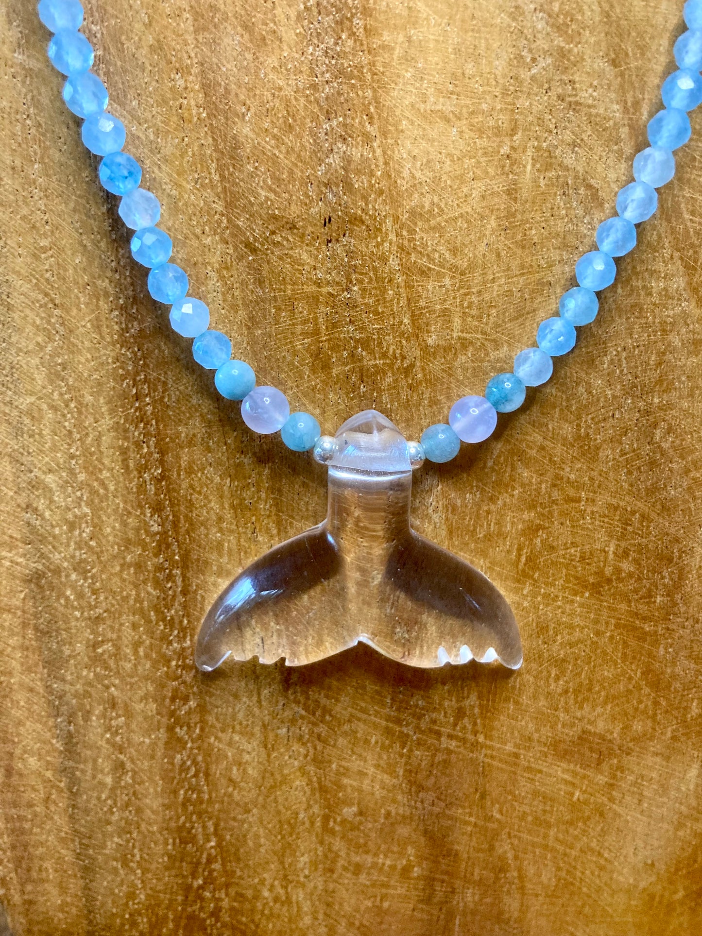 Clear Quartz Whales Tail Necklace