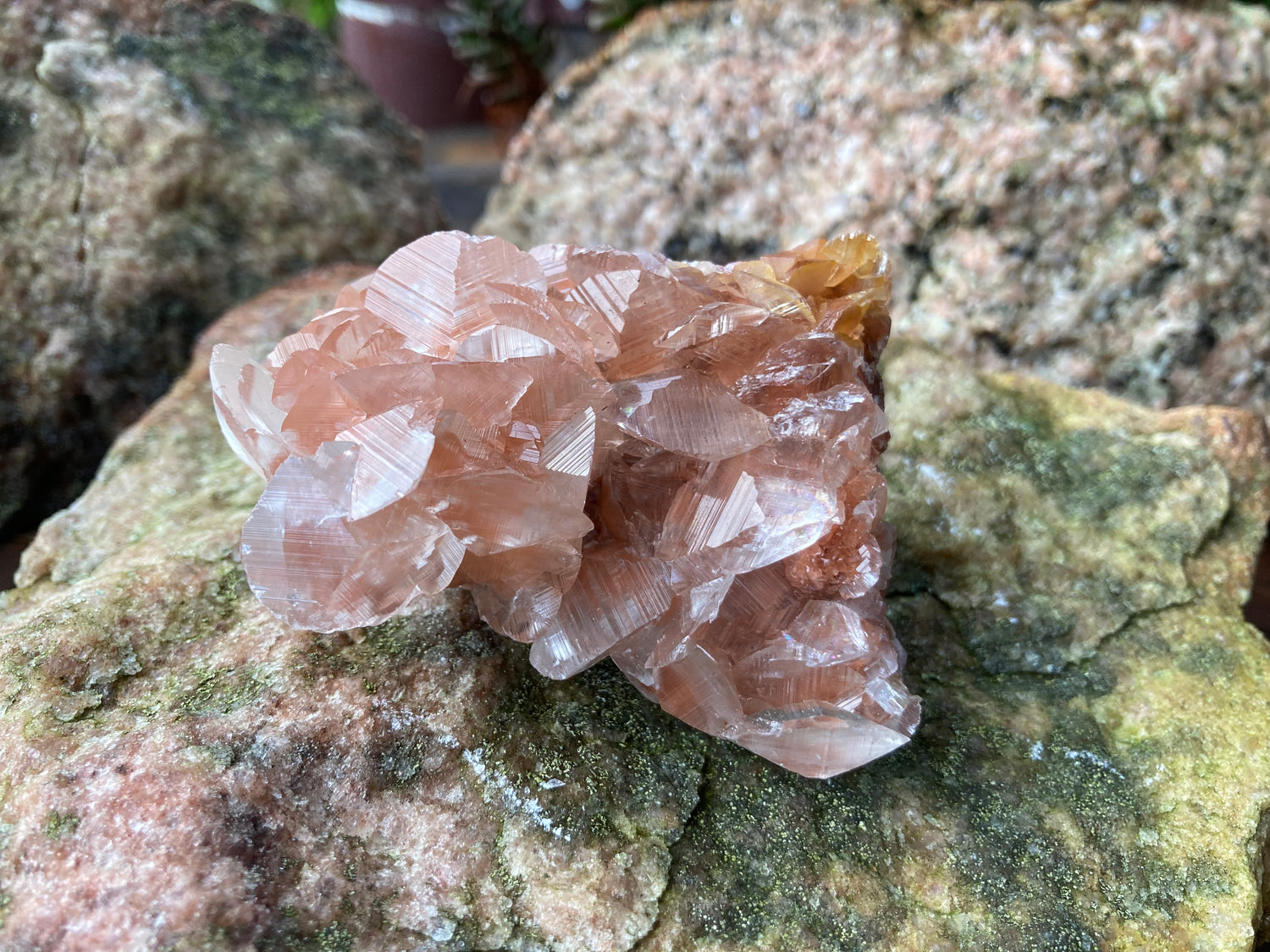 Pagoda Calcite with Hematite Inclusions