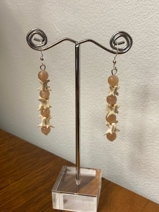 Snake Vertabrae with Sunstone Earrings