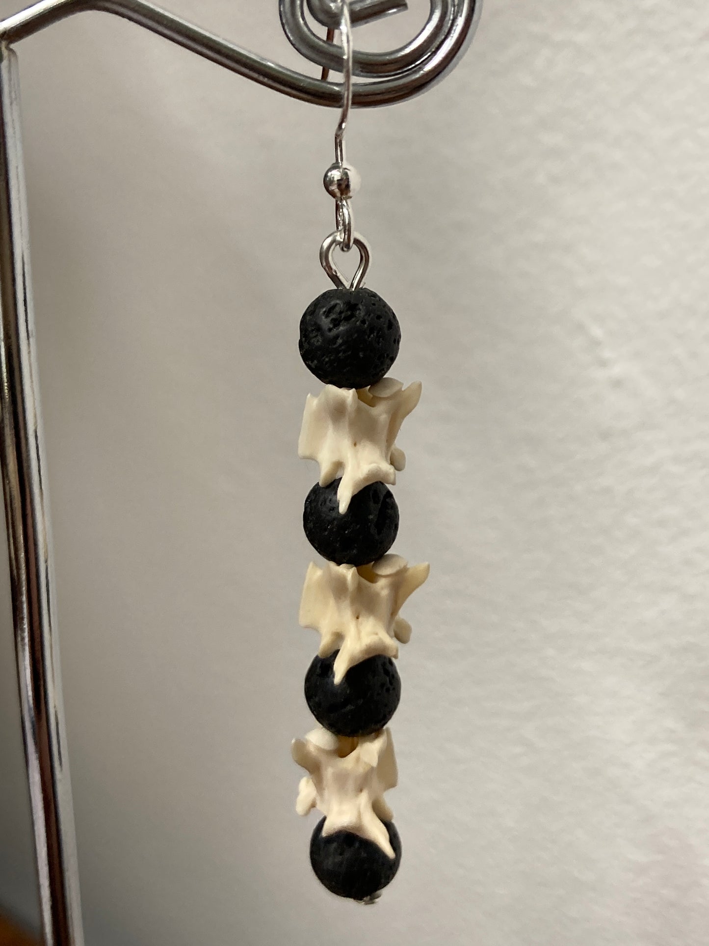 Snake Vertabrae with Lava Earrings