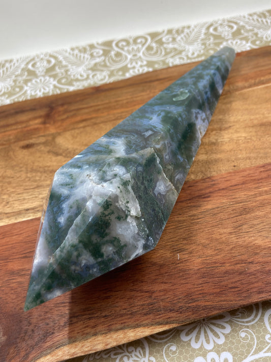 Moss Agate Wand