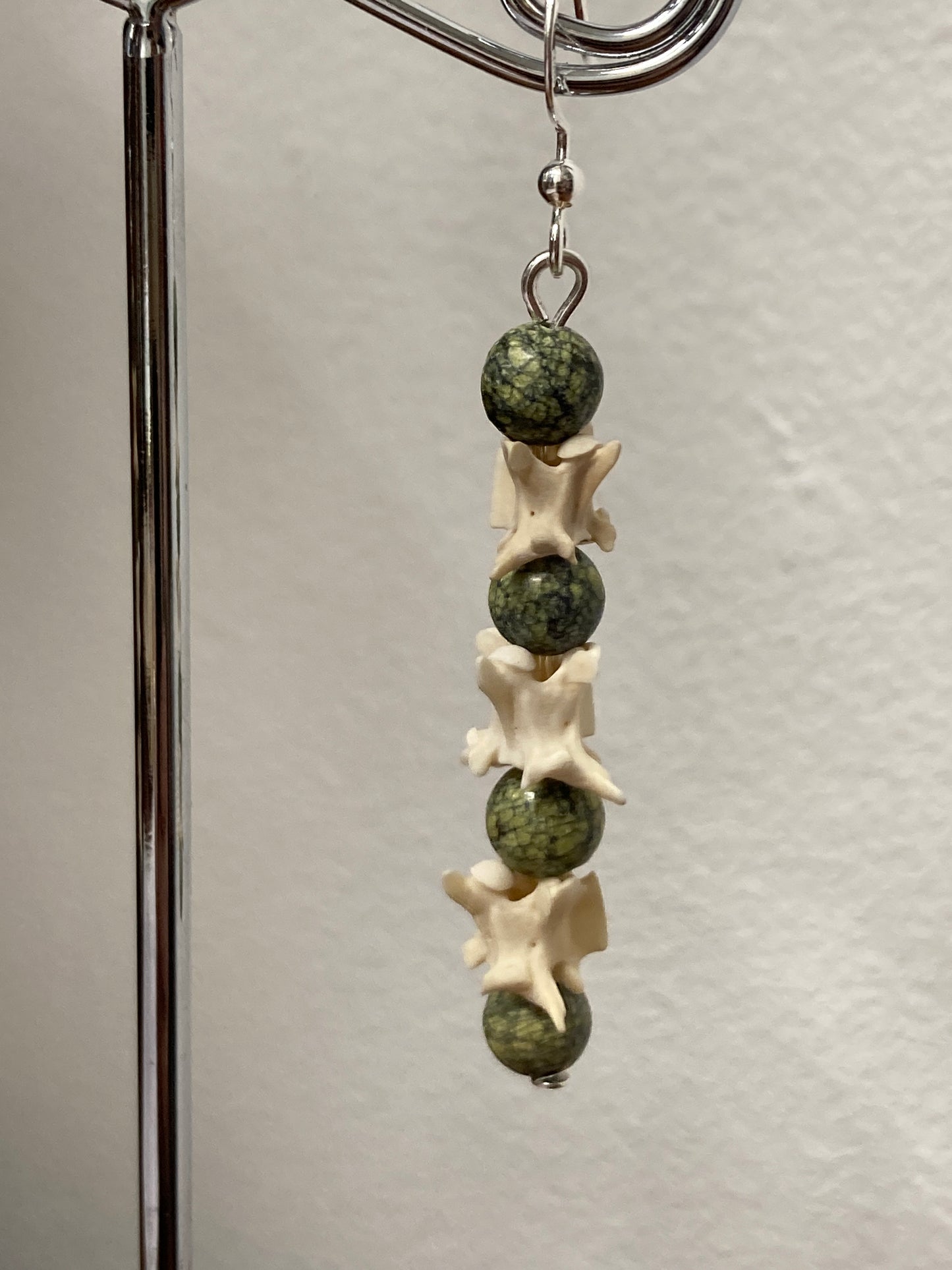 Snake Vertabrae with Snakeskin Jasper Earrings