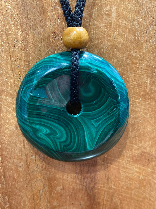Malachite Donut Necklace A
