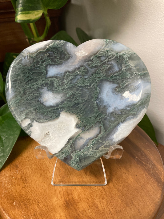 Moss Agate Heart