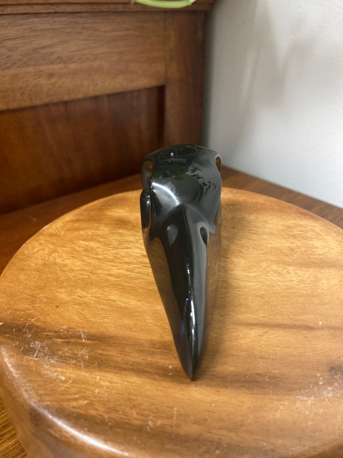 Black Obsidian Crow Skull