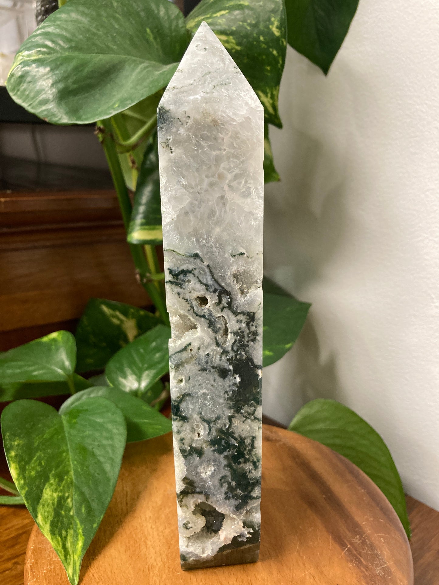 Moss Agate Obelisk A