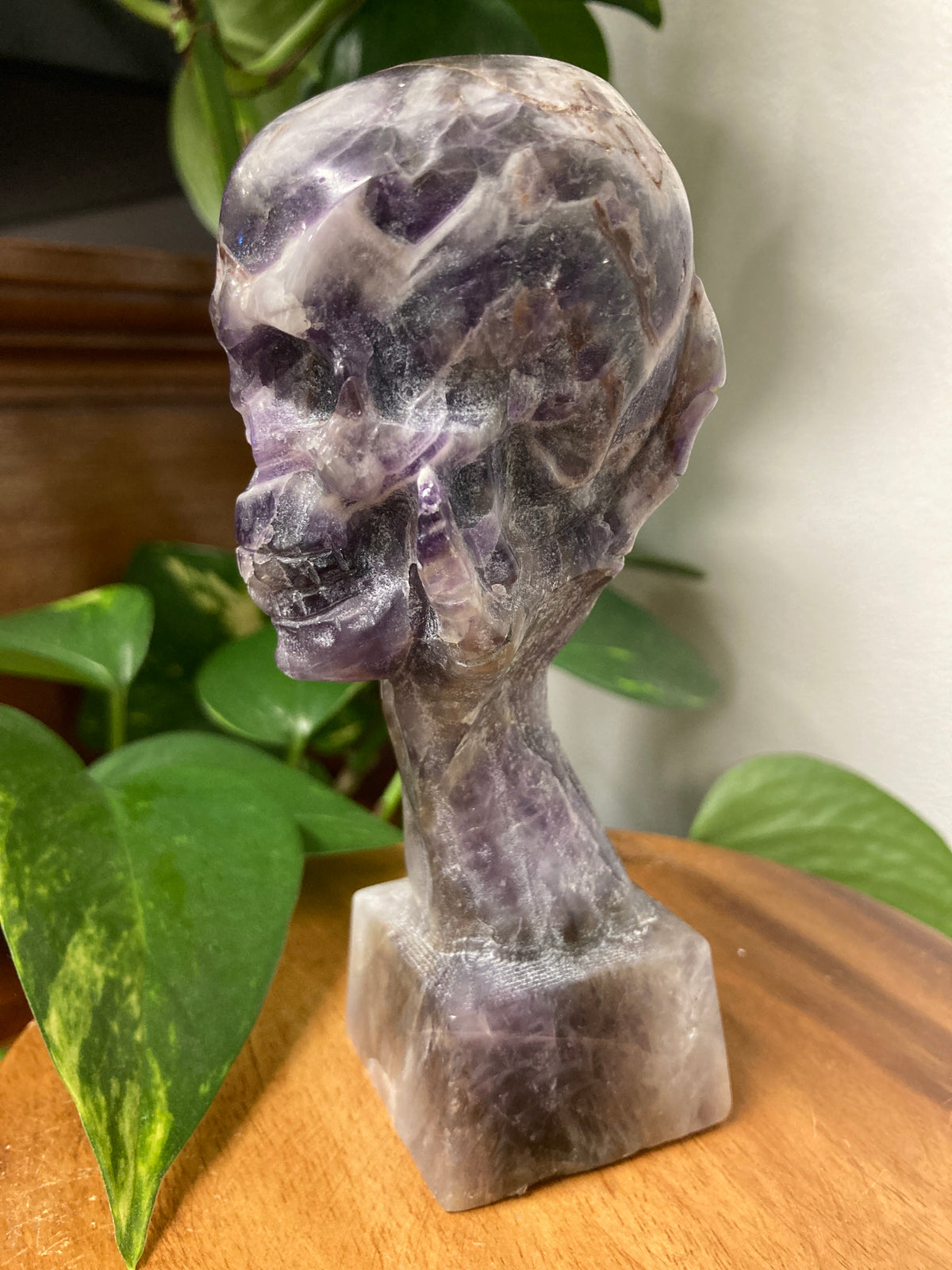 Amethyst Skull in Hand
