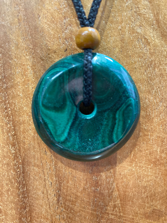 Malachite Donut Necklace B
