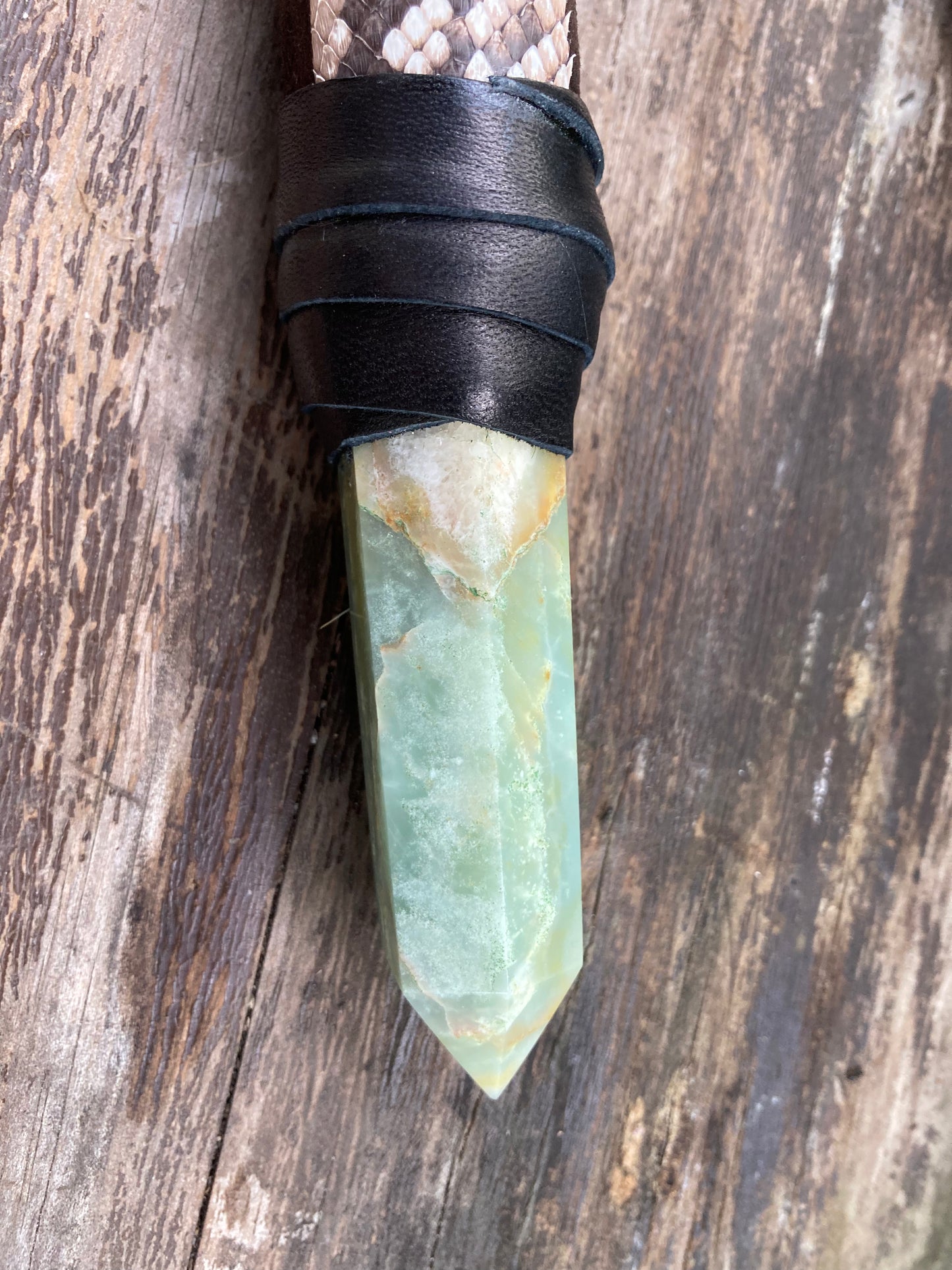 Reticulated Python with Echidna Copper Medicine Healing Tool