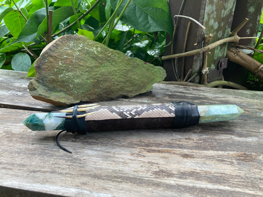 Reticulated Python with Echidna Copper Medicine Healing Tool