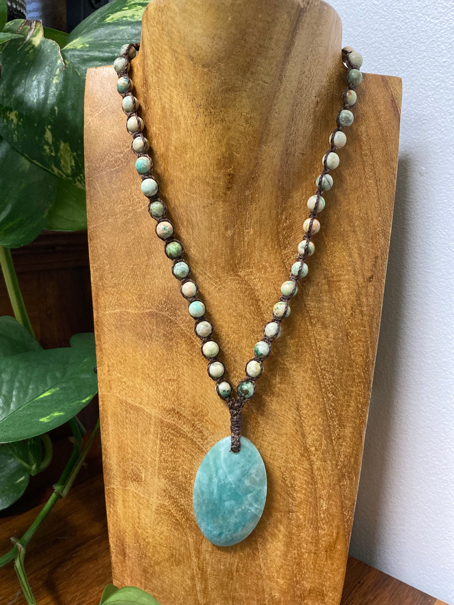 Amazonite Macrame Necklace
