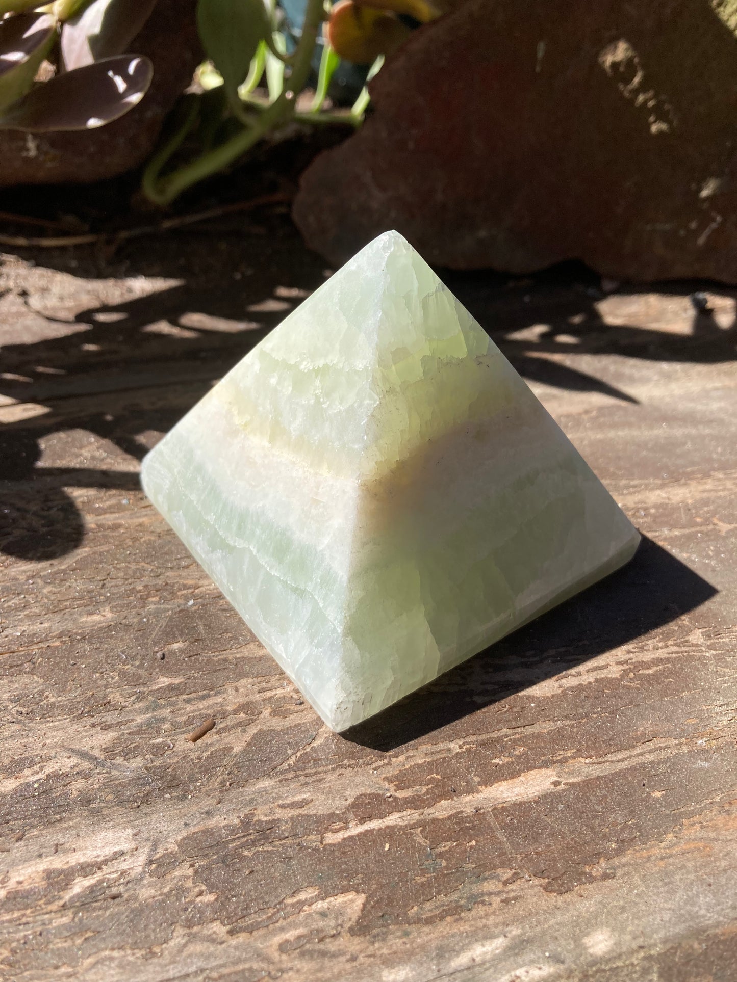 Triangular Pyramid Calcite Pistachio Calcite Pyramid – Magically Eccentric