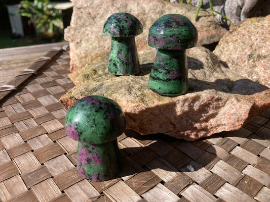 Ruby in Zoisite Mushrooms